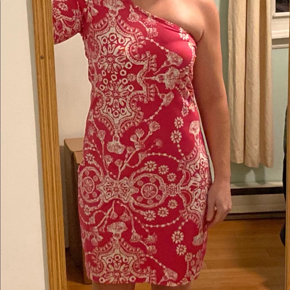Pink One Shoulder Dress